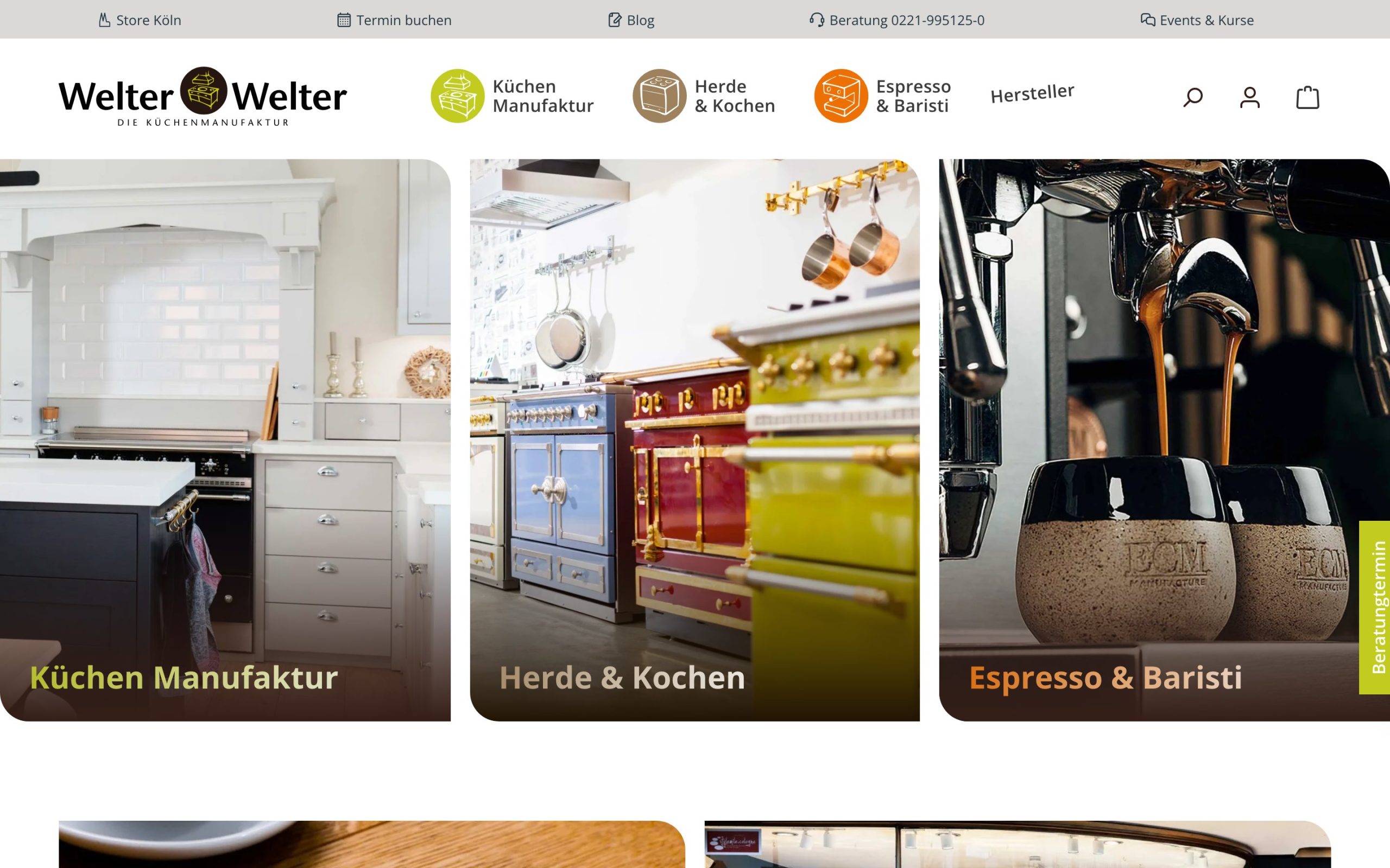 Desktopansicht der Website von Welter & Welter